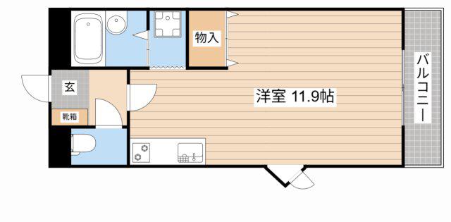 MSティアラ(ワンルーム/1階)の間取り写真