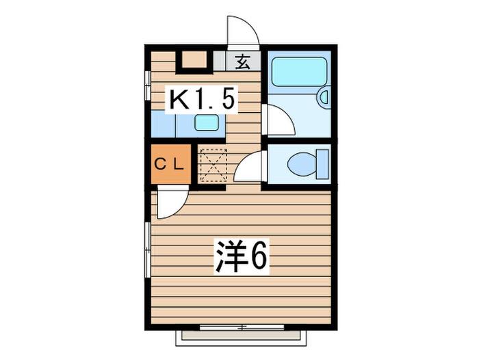 クレイン・ファルーカ(1K/2階)の間取り写真