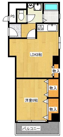 ルプリーズ天王寺(1DK/7階)の間取り写真