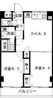 ADLビル(2DK/4階)の間取り写真