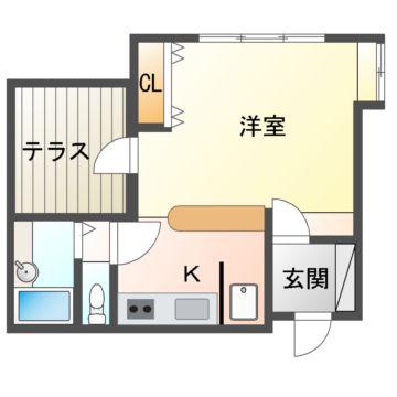 サンフレッシュ笠市(1K/4階)の間取り写真