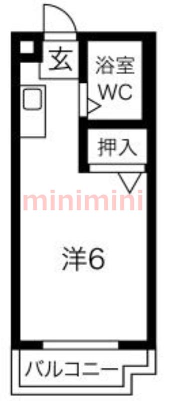 松ヶ丘エンビイマンション(1K/4階)の間取り写真
