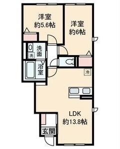 クレール(2LDK/1階)の間取り写真
