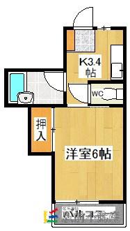 BRIZZVIII(1K/1階)の間取り写真