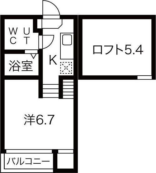 LINO HOLOMUA壱番館(1K/2階)の間取り写真