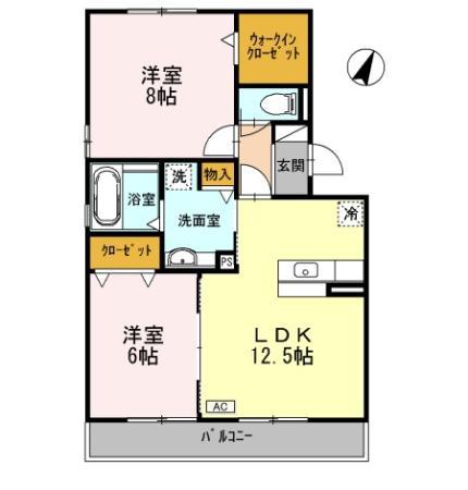 ポポラーレ(2LDK/2階)の間取り写真