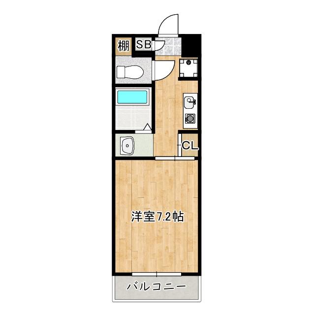 GROOVE堺東アネックス(1K/4階)の間取り写真