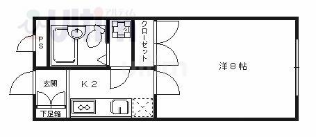 プレシャスコート(1K/4階)の間取り写真