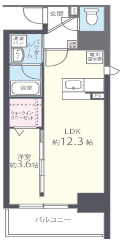 ソシオ心斎橋(1LDK/5階)の間取り写真