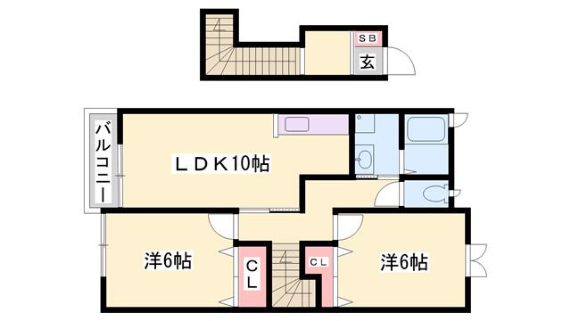 マーベラスB(2LDK/2階)の間取り写真