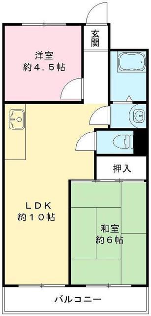 スエヨシハイツ(2LDK/3階)の間取り写真