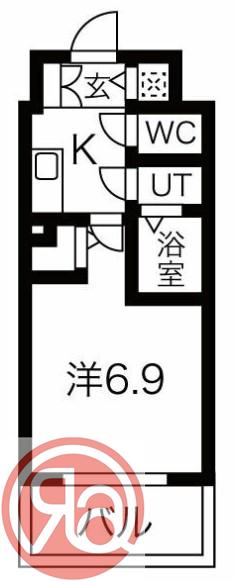 レジュールアッシュ難波MINAMI(1K/7階)の間取り写真