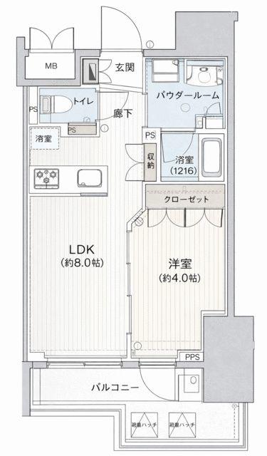 インプレストコア四谷坂町(1LDK/9階)の間取り写真