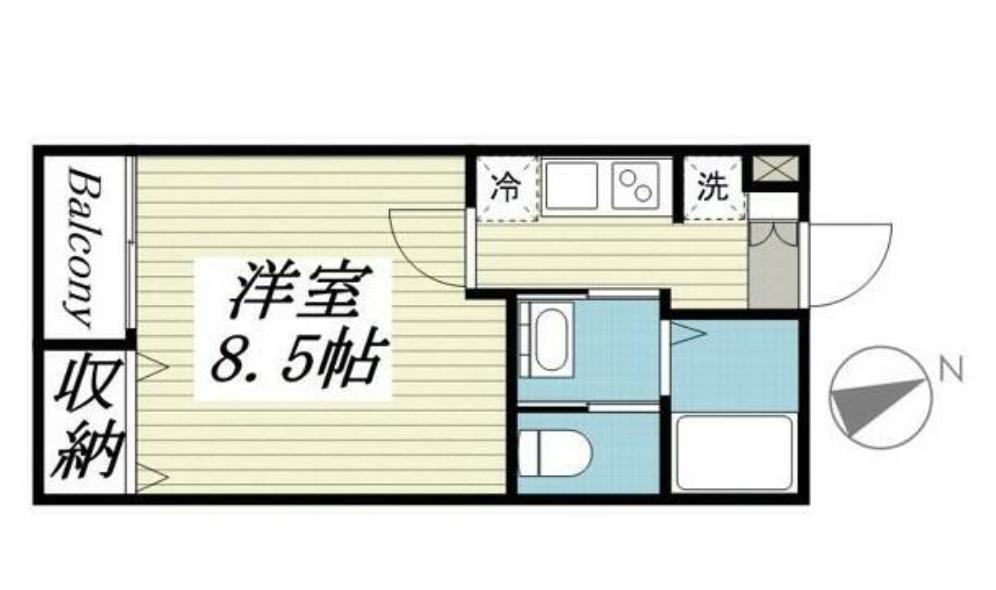 ソレイユ コパイン(1K/2階)の間取り写真