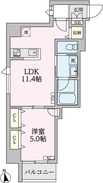 豊玉カームマンションウエスト(1LDK/4階)の間取り写真