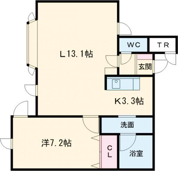 ジュネスA(1LDK/2階)の間取り写真