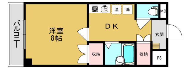 さつきハイム(1DK/3階)の間取り写真