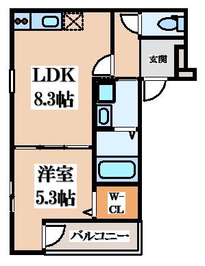 フジパレス吉田サウス(1LDK/2階)の間取り写真