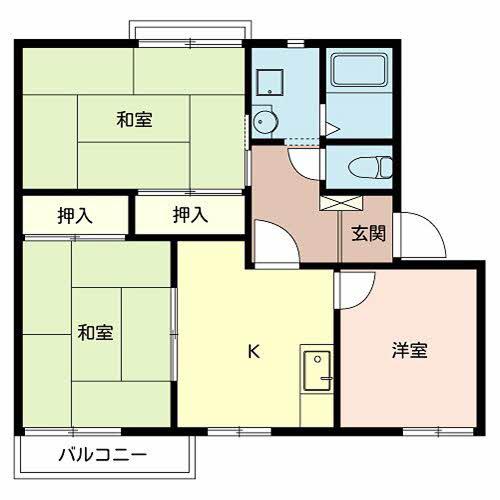 クレール美原(3K/1階)の間取り写真