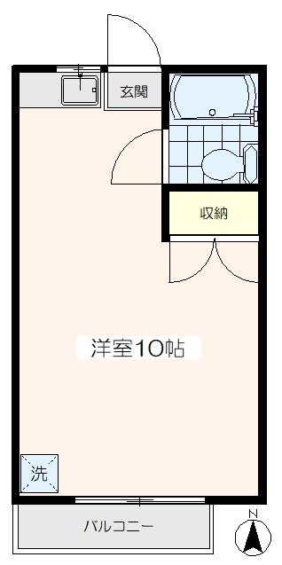 カステロビアンコ(ワンルーム/1階)の間取り写真