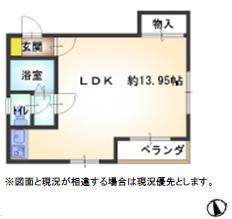 H・C・BLD(ワンルーム/4階)の間取り写真