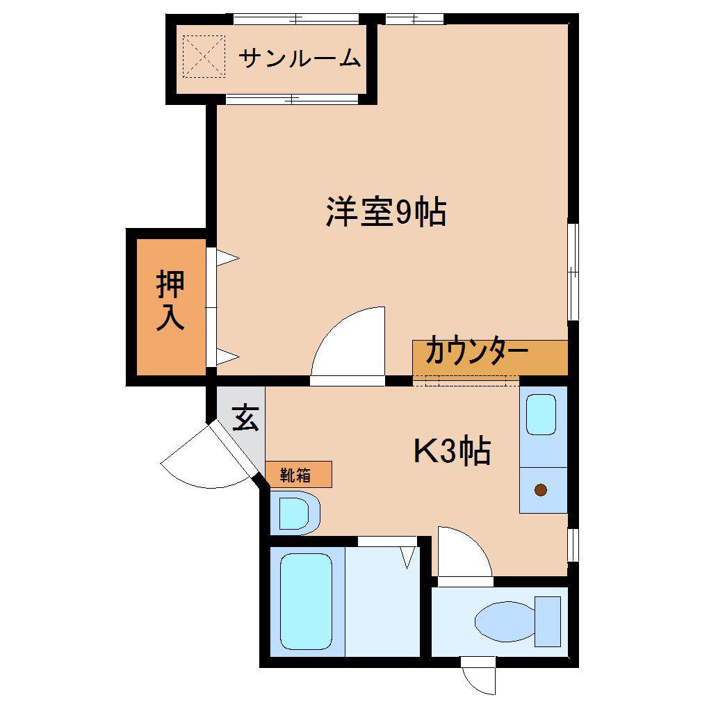 アコラス(1K/1階)の間取り写真