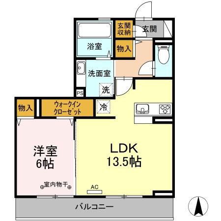 メゾン鎌田II(1LDK/3階)の間取り写真