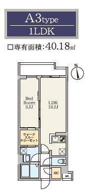 S-RESIDENCE駒場東大前(1LDK/3階)の間取り写真