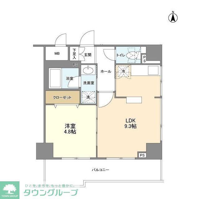 ONE ROOF FLAT TOGOSHI(1LDK/7階)の間取り写真