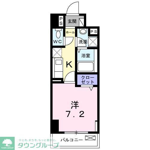 トゥットフェリーチェ八王子(1K/6階)の間取り写真