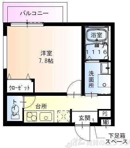フジパレス豊里中央公園III番館(1K/3階)の間取り写真
