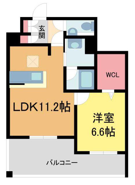グレイス神戸住吉(1LDK/1階)の間取り写真