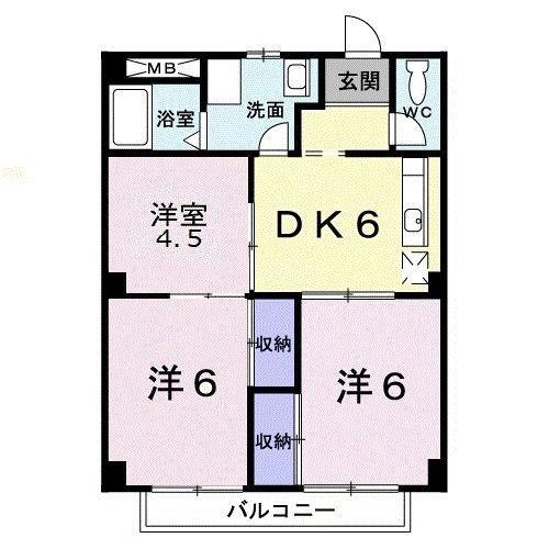 コーポYF(3DK/2階)の間取り写真