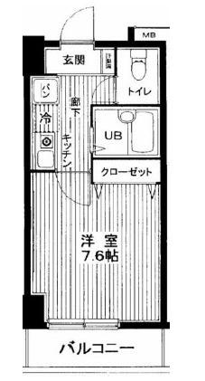 ヴェルト日本橋II(1K/2階)の間取り写真