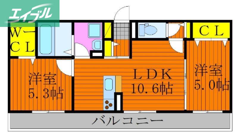メゾンOTC(2LDK/3階)の間取り写真