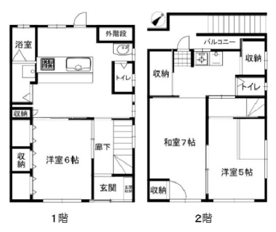 菊水町文化(3DK/1階)の間取り写真