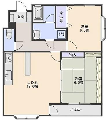 コスモス27(2LDK/2階)の間取り写真