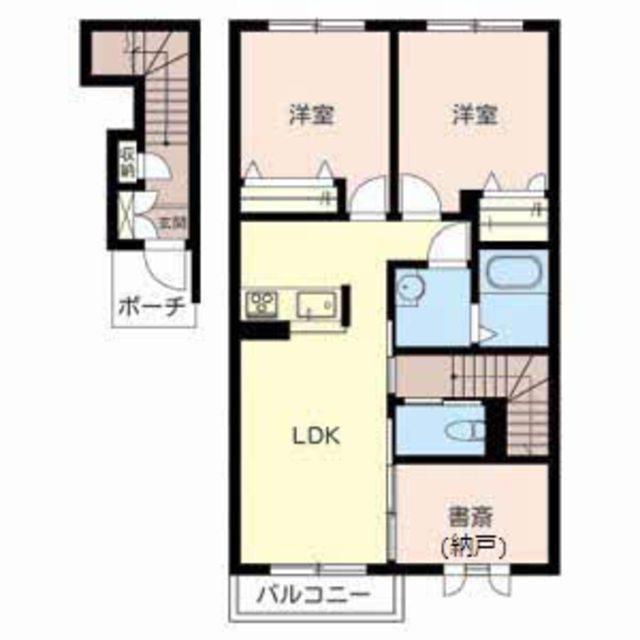 ミーリスIII(2SLDK/2階)の間取り写真