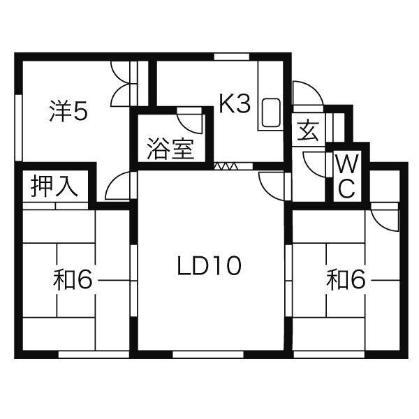 パークマンション1(3LDK/1階)の間取り写真