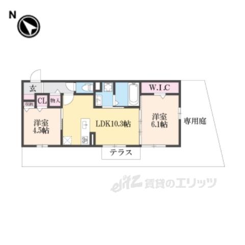 グランド ソレーユ(2LDK/1階)の間取り写真
