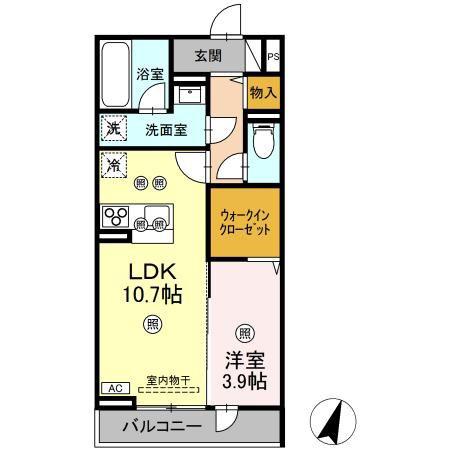 MK WING BLD I棟(1LDK/1階)の間取り写真