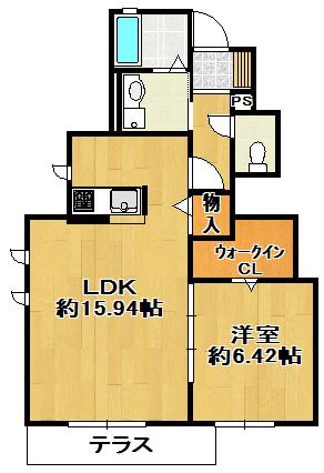 千種ハイツA棟(1LDK/1階)の間取り写真