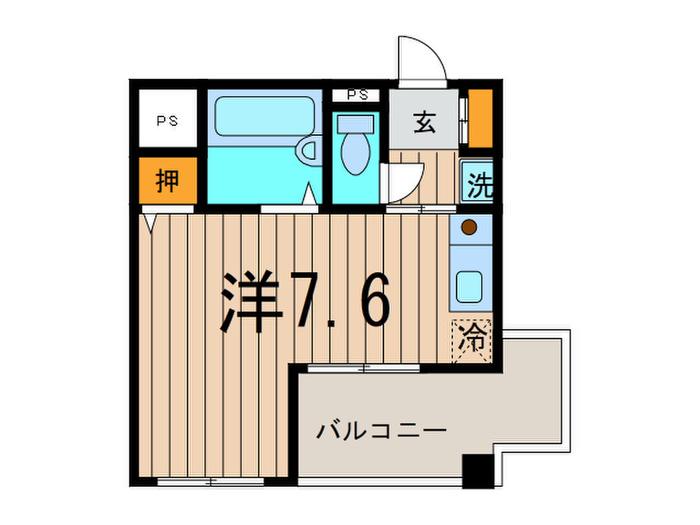 ラウンドマンションV(ワンルーム/2階)の間取り写真
