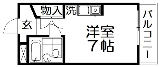 ファインコートIII池田中町(ワンルーム/2階)の間取り写真