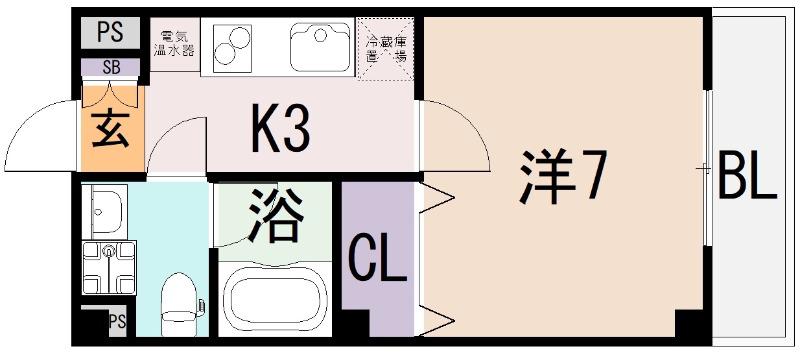RITZ小若江(1K/3階)の間取り写真