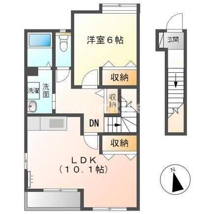 ヴェルジュ 48(1LDK/2階)の間取り写真
