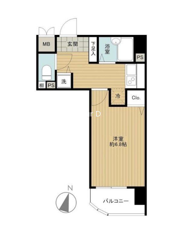 メインステージ西麻布II(1K/5階)の間取り写真