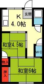 濱益文化(2K/2階)の間取り写真