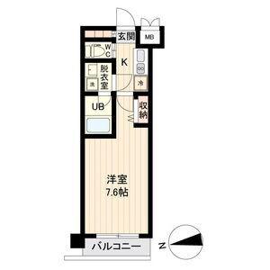 デュオフィール仙台東(1K/4階)の間取り写真