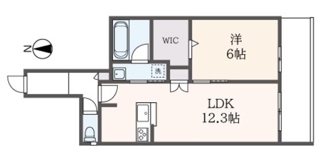 ブレッザ紅葉山(1LDK/3階)の間取り写真